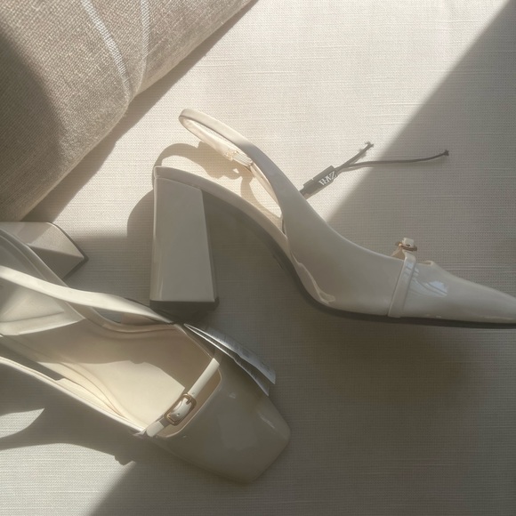 Zara Beige Block Heel Slingbacks - Picture 3 of 3